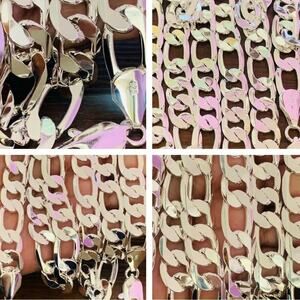 925 Sterling Silver 12MM 20inches necklace Figaro link chain necklace stamped